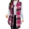 thumbnail image 5 of JGNGSHN Women's Fall Sleeveless Flannel Vest Tops Plaid Long Single Breasted Casual Fashion Jackets with Pockets 2025, 5 of 5