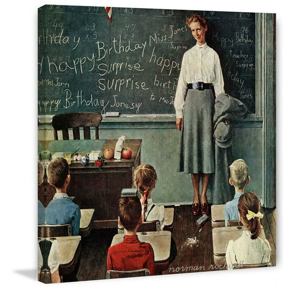 Marmont Hill Happy Birthday Miss Jones Norman Rockwell Painting Print On Canvas
