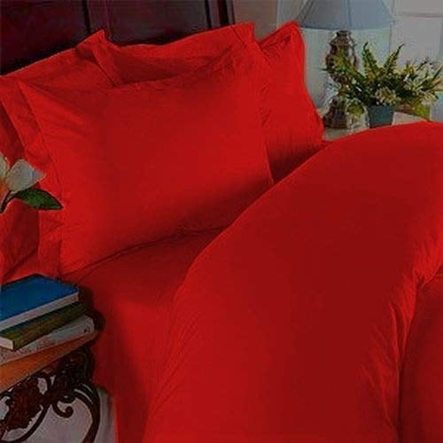 Elegance Linen 1500 Thread Count Wrinkle Resistant Ultra Soft Luxurious Egyptian Quality 3-Piece Duvet Cover Set, King/California King, Red