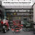 thumbnail image 4 of Heavy Duty Red Garage Large Power Tool Organizer Cart with 20A Charging Station | Floor Standing Rolling Drill Battery Holder Storage Rack on Wheels Sturdy Utility Tool Cart, 4 of 4