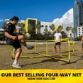 thumbnail image 3 of CROSSNET Four Square Soccer Game - Outdoor Sport Games for Adults and Family - Soccer Tennis Nets for Backyard & Parks - Quick Assemble and Portable - Training Soccer Equipment for Kids and Adults, 3 of 8