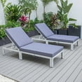thumbnail image 2 of LeisureMod Chelsea Modern Weathered Grey Aluminum Outdoor Patio Chaise Lounge Chair Set of 2 With Blue Cushions, 2 of 9