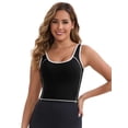 thumbnail image 4 of DARING DIVA Women's Nursing Tank Tops Colorblock Cropped Undershirts L Black, 4 of 6