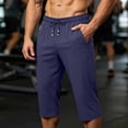 thumbnail image 5 of Maean Mens Capri Pants Workout Gym Running Elastic Waist Drawstring Shorts Casual Baggy Pant with Pockets, 5 of 7