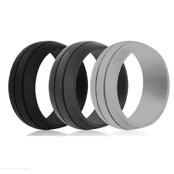 3-Pack Silicone Wedding Rings – Unisex Rubber Bands for Active Lifestyles & Sports TIKA