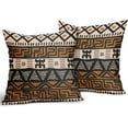 thumbnail image 2 of African Print Pillow Covers 20x20 Inch Set of 2, Brown Black Ethnic Style Boho Decorative Throw Pillow Cases Modern Cushion Covers Bohemian Decoration Gift Farmhouse Sofa Couch Bed Decor, 2 of 6