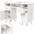 thumbnail image 2 of Ktaxon Manicure Table Nail Desk with Electric Downdraft Vent, Beauty Workstation, White & Diamond, 2 of 7