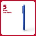 thumbnail image 2 of Staples TRU RED Retractable Quick Dry Gel Pens Med Point 0.7mm Blue 5/Pk TR54495, 2 of 9