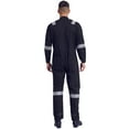 thumbnail image 5 of Alvivi Men Long Sleeve Coveralls Mechanic Uniform Reflective Strips Multi Pockets Warehouse Workwear Navy Blue XL/175, 5 of 7