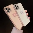 thumbnail image 3 of Luxury Diamond Bow Plating Phone Case on For apple iphone 14 13 pro max 12pro 11 6 7 8plus X XS Max XR Soft Silicone back Cover ZR, 3 of 7