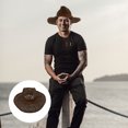 thumbnail image 4 of KAKOWELY 1 sombrero de playa estilo occidental, protector solar, vaquero, de paja, para protegerse del sol., 4 of 5