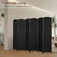 thumbnail image 7 of Dkelincs 6 Panel Room Dividers 5.6 FT Tall Portable Privacy Screen Folding Wood Partition Wall Divider for Room Separation, Black, 7 of 7