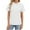 White, variant on biudgviw Tops for Women Trendy Crew Neck Solid Color Shirts Short Sleeves Loose Fit Ribbed Knitted Tee Soft Light Summer Clothes