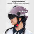thumbnail image 3 of Casco Motocicleta Abierto 3/4 Visera Doble Hd Abatible Xtellar morado, 3 of 3