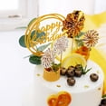 thumbnail image 6 of Efavormart 6Pcs - Cake Decor Set, 4 Gold-White Mini Paper Fans, Gold Confetti Balloon and Gold Birthday Cake Topper for Birthday Party Supplies Celebration, 6 of 11
