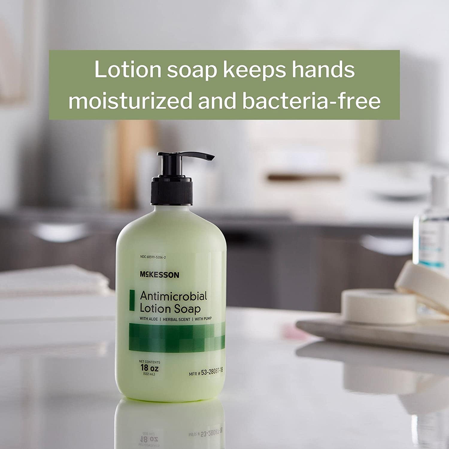 McKesson Antimicrobial Lotion Hand Soap, Herbal Scent, 18 oz. 6 Pack