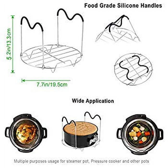 Pressure Cooker Accessories with Silicone Egg Bites Molds and Steamer Rack  Trivet with Heat Resistant Handles Compatible with Instant Pot Accessories