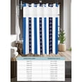 thumbnail image 6 of No Hook Cloth Fabric Shower Curtain with Snap in Liner, Anchor Stripe Waterproof Shower Curtains Set with See Through Top Window, Navy Blue Nautical Coastal White Sea Bath Curtains Shower 72"x72", 6 of 6