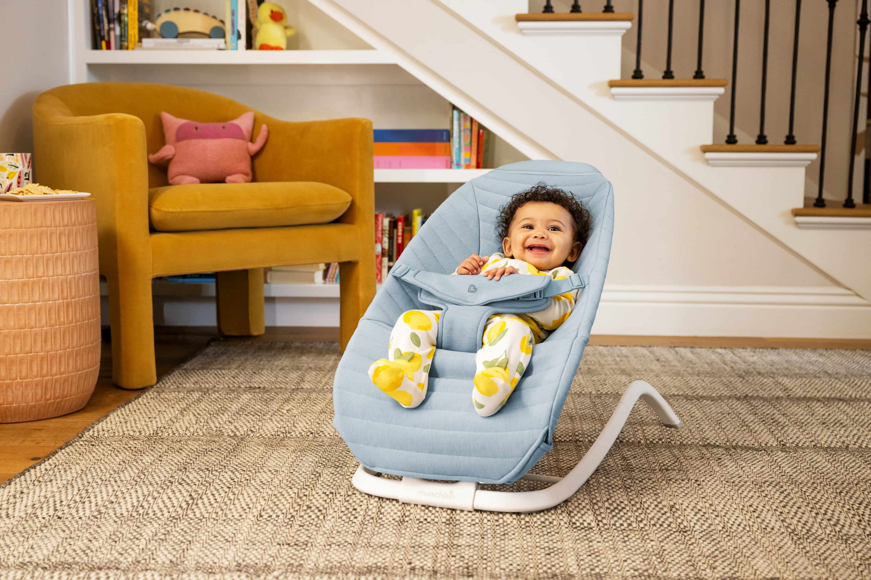 Munchkin® Premium Seat Cover for Bouncer & Rocker, Soft, Machine Washable, Removable Fabric, Ice Blue