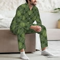 thumbnail image 5 of Mens Pajamas Set, green plaid Button Down Long Sleeve Loungewear Sleepwear Pjs sets for Men, 5 of 5