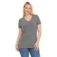 thumbnail image 3 of Sophia by Mia Olivia Women's Tailored Fit Short-Sleeve V-Neck T-Shirt, Pack of 3 Fashion Essential- Value Trio Versatile Styling Options for Professionals, Students and Moms Black. Navy, Charcoal, 3 of 11