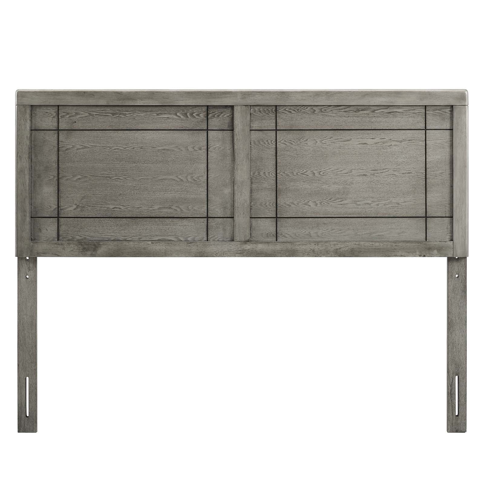 Modway Archie Queen Modern Rubberwood and MDF Headboard in Gray