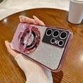 thumbnail image 3 of Gradient Electroplating Glitter Pink Phone Case, Hidden Finger Ring Holder, Drop Proof, for Samsung Galaxy A72 A73 A71 A70 A54 A55 A53 A51 A34 A35 A33 A32 A24 Phone Case (Blue,A70), 3 of 7