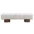 thumbnail image 7 of Christopher Knight Home Modern Mid-Century 64" Faux Fur Tufted Ottoman Bench, Faux Wood Legs, Beige, 7 of 7