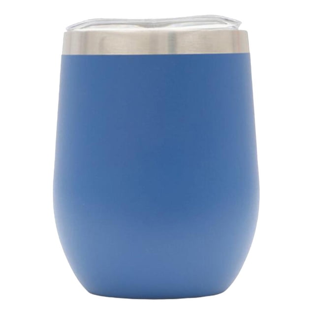 Vaso de 12 , vaso de material acero inoxidable sin vástago con tapa, matraz de doble pared con aislamiento al vacío para , oficina, vino, caf Azul shamjiam Vaso térmico inoxidable