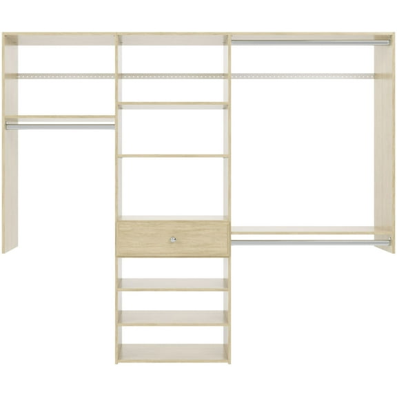 The Stow PH55-MJ 7 ft. Perfect Fit Reach-In Closet Organizer Kit, Honey Blonde
