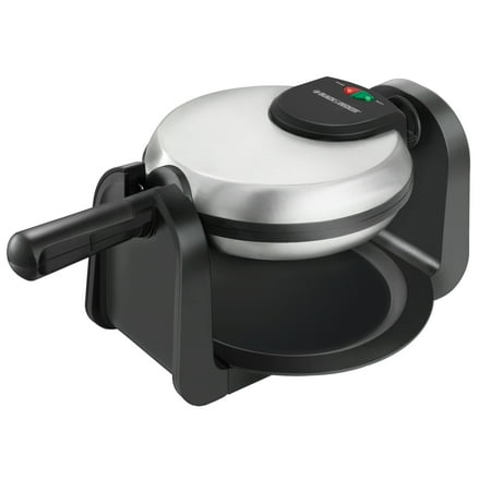 BLACK+DECKER Belgian Flip Waffle Maker, Black/Silver,