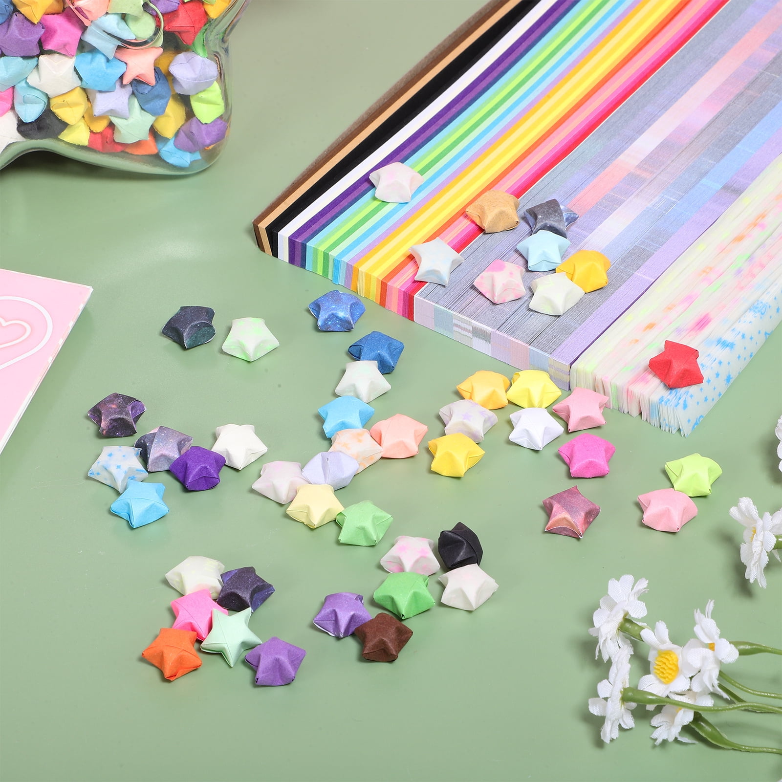 Hemoton 6450 Pcs  Paper Star Strips Star Paper Origami Star Paper Strips Party Origami Papers Paper Craft Supplies