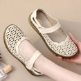 thumbnail image 2 of CIENVNSTG Mesh Hollow Out Round Toe Ballet Flats for Women Bohemia Style Dressy Casual Shoes for Summer Beach Daily Wear Beige 40, 2 of 5