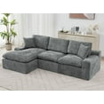 thumbnail image 3 of Cloud Sectional Sofa 107.9" Grey Chenille - Flexible Modular L-Shape Couch with Double-Layer Cushions & Side Pockets for Living Room Comfort, 3 of 64