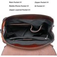 thumbnail image 4 of LinYooLi Fashion Backpack for Women Genuine Leather Handbag Flap Shoulder Bag Large Capacity Satchel Purse, 4 of 7