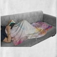 thumbnail image 5 of Nature Soft Flannel Fleece Throw Blanket, Ombre Exotic Landscape Palm Trees Illustration, Cozy Plush for Indoor and Outdoor Use, 50" x 60", Pale Sky Blue Champagne, by Ambesonne, 5 of 5