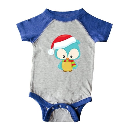 

Inktastic Christmas Owl Owl With Santa Hat And Scarf Gift Baby Boy or Baby Girl Bodysuit
