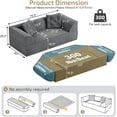 thumbnail image 2 of 79.5'' Futon Sofa Bed, Foldable Sleeper Sofa, Chenille Boneless Couch, 3-in-1 Modern Convertible Loveseat with 2 Pillows, Deep Seat, Folding Couches for Living Room, Apartment, Bedroom, Gray, 2 of 9
