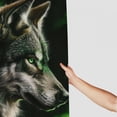 thumbnail image 3 of Orinice Wolf Green Eyes Black Background Bathroom Decor Set with Hooks, Polyester Fabric Shower Curtain, 100% Polyester Chic Modern Fashion Shower Curtain 69x72, 3 of 7
