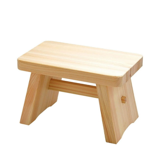 Silla de baño Yamaco grande de madera natural 31x19x18 cm