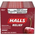thumbnail image 2 of Halls Cherry Triple Soothing Action Cough 9-Drop Sticks - Pack of 20, 2 of 3