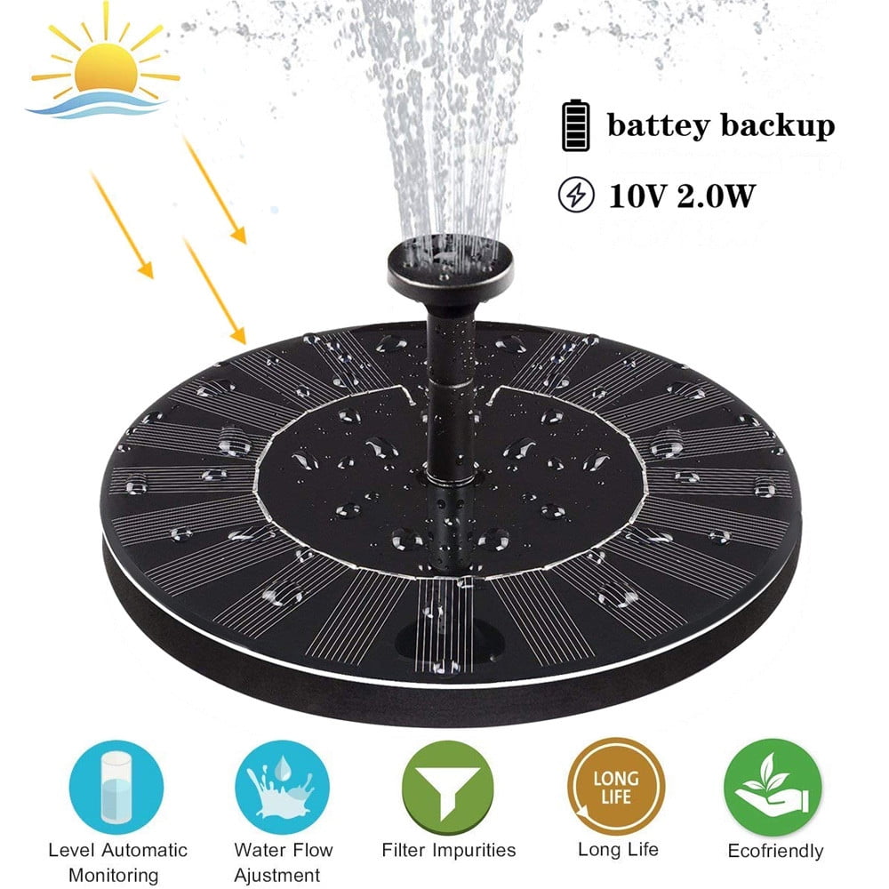 Upgraded solar fountain solar fountain pump with battery backup solar ...