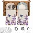 thumbnail image 5 of Purple Flowers Kitchen Towels Set of 4, Butterfly Spring Floral Rustic Farmhouse Absorbent Dish Towels for Kitchen, Microfiber Hand Towel, Quick Drying Tea Towel for Cleaning Decorative Dishcloths, 5 of 7