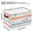 thumbnail image 4 of Yayeee Canvas Storage Basket with Handles for Shelves Fabric Bins Closet Organizer, Orange Nautical Pattern, 4 of 8