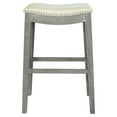 thumbnail image 6 of Elmo Bonded Leather Bar Stool Weathered Smoke Legs, Vintage Gray, 6 of 9