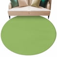 thumbnail image 2 of Fruit Green Round Rugs 5ft, Farmhouse Solid Green Color Modern Art Non Slip Washable Rug Runner, Low Pile Indoor Floor Carpet Mat Bathroom Rugs for Living Room, Bedroom, Kids Room, 2 of 9