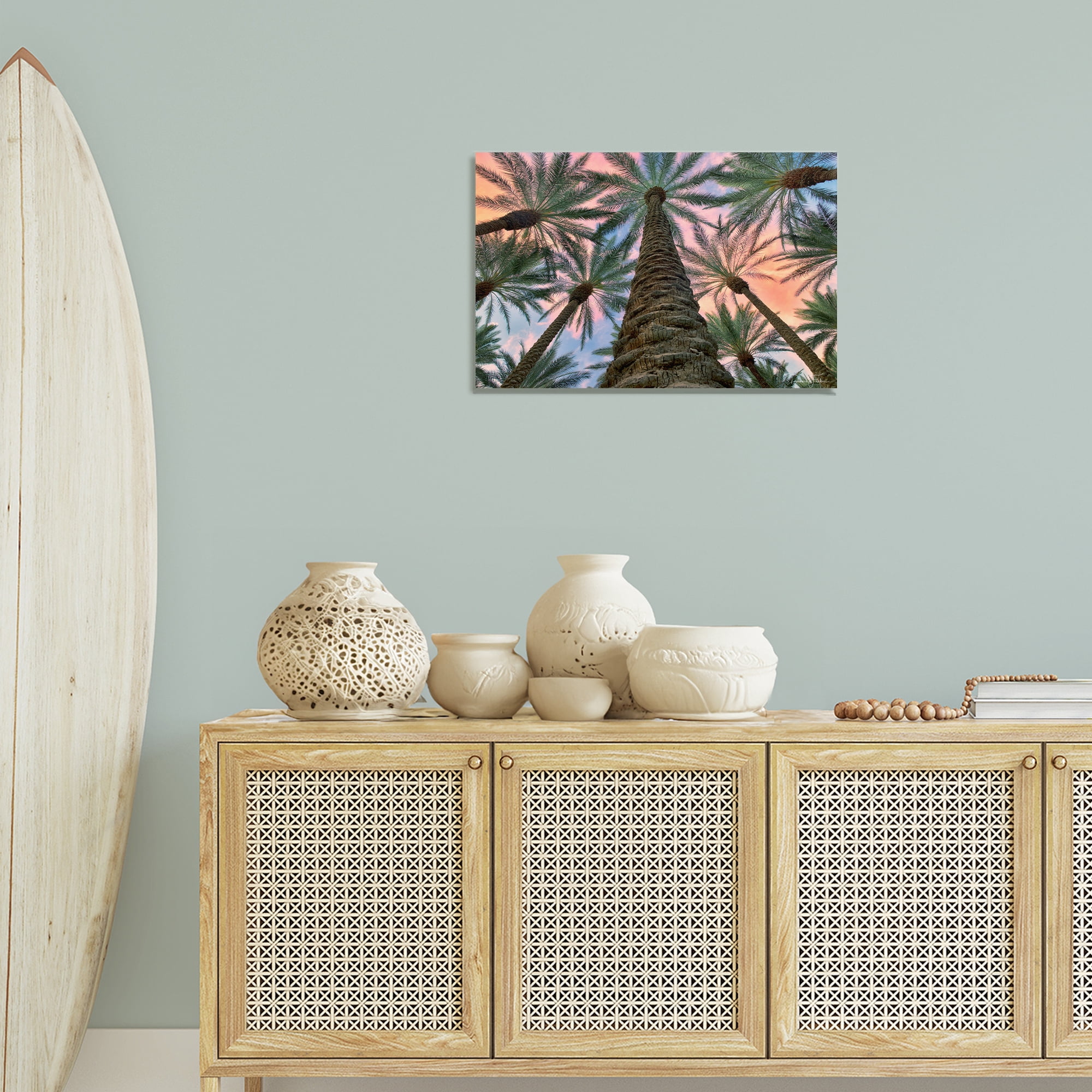 Stupell Industries Tall Overhead Palms Plants & Flowers Photography Wrapped Canvas Art Print Wall Art, 24 x 16