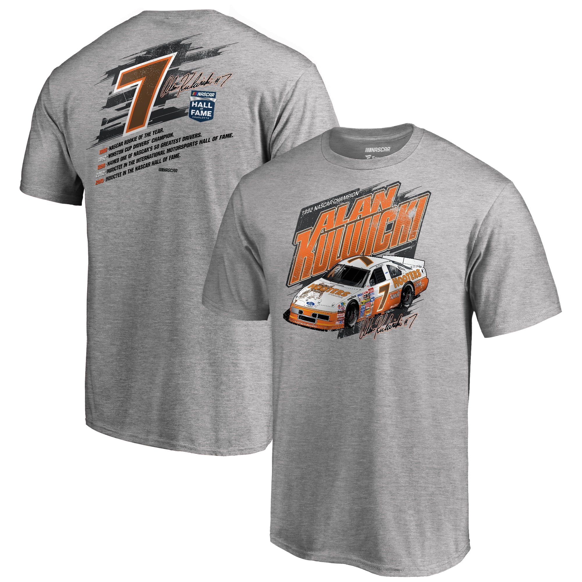 Alan Kulwicki Fanatics Branded Nascar Hall Of Fame Class Of 2019 Inductee T Shirt Heathered Gray Walmart Com Walmart Com