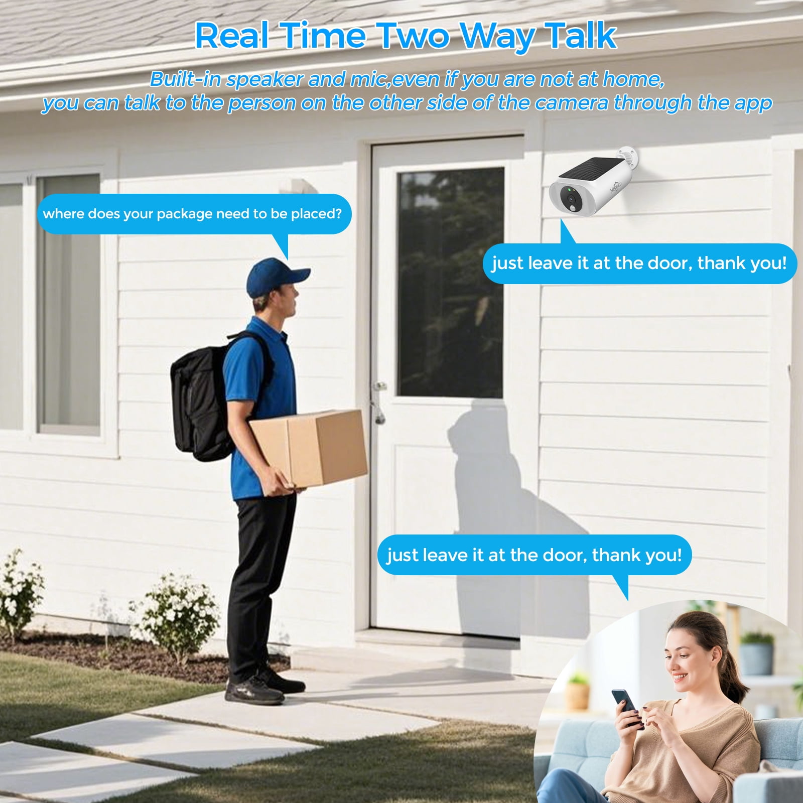 Hiseeu 4MP Wireless Security Camera Outdoor with AI Motion Detection & Siren, Non-Stop Solar Powered Charging, Color Night Vision, SD /Cloud Storage