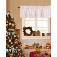thumbnail image 3 of Pink White Striped Curtain Valance for Windows/Living Room/Kitchen/Bathroom/Café, Short Rod Pocket Tier Curtain Window Panel Farmhouse Geometric Horizontal Lines Stripes Topper Curtain 60''x18'', 3 of 6